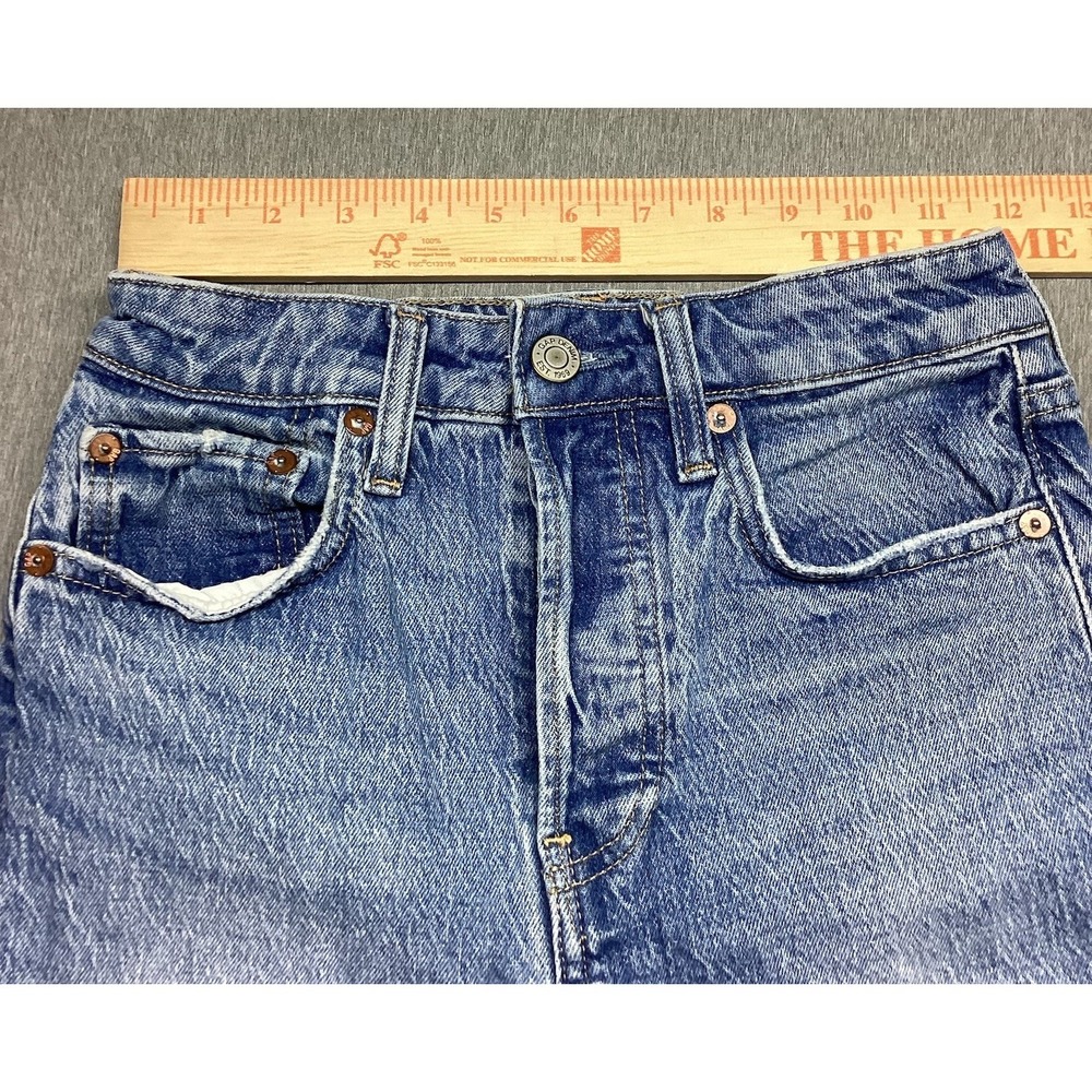 Gap Cheeky Straight Old School High Rise Women Size 0/25P Denim Jeans - Picture 2 of 14